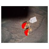 Vintage Red and Gold Cuff Links