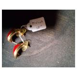 Vintage Red and Gold Cuff Links