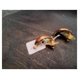 Vintage Red and Gold Cuff Links