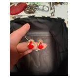 Vintage Red and Gold Cuff Links