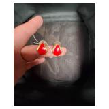 Vintage Red and Gold Cuff Links