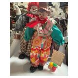 5 antique Decorative Clown Doll Collection