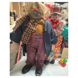 5 antique Decorative Clown Doll Collection