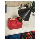 Red Plastic Gas Can with Funnel