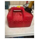 Red Plastic Gas Can with Funnel
