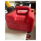 Red Plastic Gas Can with Funnel