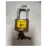 Vintage Brass DOIC Padlock with Keys