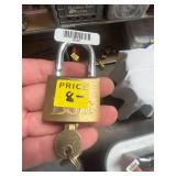 Vintage Brass DOIC Padlock with Keys