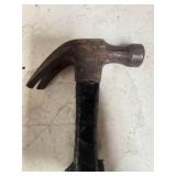 Vintage Claw Hammer with Wooden Handle and chisel