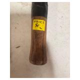 Vintage Claw Hammer with Wooden Handle and chisel