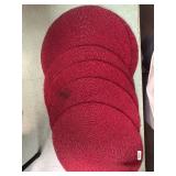 Red Beaded Round Placemats Set