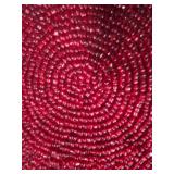 Red Beaded Round Placemats Set