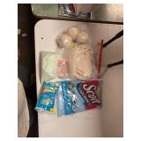 Assortment of laundry detergent and cleaning chemicals