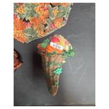 Vintage Autumn Harvest Cornucopia Decoration