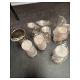 Small silver cup and set of mini goblets