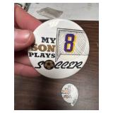 Soccer Mom Button Pin - #8 Player Support