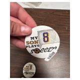 Soccer Mom Button Pin - #8 Player Support