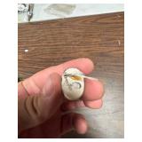 Vintage Floral Ceramic Bead with Baby Feet Charm