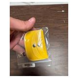 Yellow Leather Card Holder with Snap Buttons