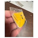 Yellow Leather Card Holder with Snap Buttons
