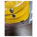 Yellow Leather Card Holder with Snap Buttons