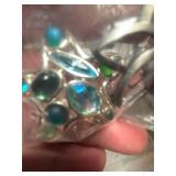 Vintage Style Starfish Pendant with Blue and Green Crystals