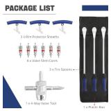 14.5 Tire Spoon Tool Kit, Tire Changing Tools Removal Tools for Motorcycle, Dirt Bike, ATV, Including 3 Tire Spoons, 3 Rim Protectors, 6 Valve Cores, 1 Valve, 1 Portable Bag"