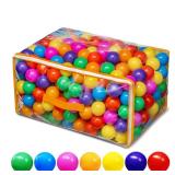 Ball Pit Balls for Baby and Toddler Phthalate Free BPA Free Crush Proof Plastic - Multicolored Pit Balls in Reusable Play Toys for Kids with Storage Bag