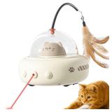 2-in-1 UFO Laser Cat Toy Automatic Motion with Feather, Rechargeable Smart Sensor Interactive Toy for Indoor Cats & Dogs, Fun Exercise & Play, Perfect Pet Gift
