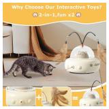 2-in-1 UFO Laser Cat Toy Automatic Motion with Feather, Rechargeable Smart Sensor Interactive Toy for Indoor Cats & Dogs, Fun Exercise & Play, Perfect Pet Gift