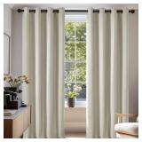 Blackout Curtains for Bedroom Set of 2 52W x 84L Inch Thermal Insulated & Noise Reducing Panels Home Window Room Darkening Sustainable Grommet Drapes for Living Room and Nursery, Light Beige