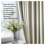 Blackout Curtains for Bedroom Set of 2 52W x 84L Inch Thermal Insulated & Noise Reducing Panels Home Window Room Darkening Sustainable Grommet Drapes for Living Room and Nursery, Light Beige