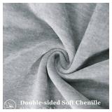 Couch Throw Pillow Covers 20x20 Set of 2, Decorative Soft Euro Neutral Chenille Pillow Covers with Elegant Design for Sofa Bed Living Room Home Decor, Ultimate Gray