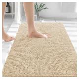 Bathroom Rugs 36x24, Extra Soft Absorbent Chenille Bath Rugs, Rubber Backing Quick Dry, Machine Washable Bath Mats for Bathroom Floor, Tub and Shower, Home Decor Accessories, Beige