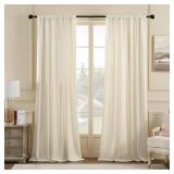 Ivory White Velvet Curtains Thermal Insulated Blackout Curtain for Bedroom Window Living Room Darkening Luxury Vintage 84 Inches Long Heavy Drapes Panels Rod Pocket Set of 2.
