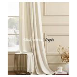 Ivory White Velvet Curtains Thermal Insulated Blackout Curtain for Bedroom Window Living Room Darkening Luxury Vintage 84 Inches Long Heavy Drapes Panels Rod Pocket Set of 2.