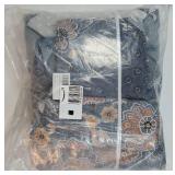 Quilts Queen Size, Navy Blue Floral Bedspreads, Lightweight Reversible Bed Coverlet for All Season, Country Quilts Bedding Set with 2 Pillow Shams