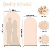 Set of 2 Wedding Arch Cover 6ft 7.2ft Beige Arch Cover Chiara Backdrop Covers Spandex Fitted Arched Stand Covers Balloon Arched Covers Stretchy Backdrop for Baby Shower Party Wedding Ceremony Decor