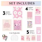 97 Decor Pink Wall Decor Aesthetic Pictures - Matisse Wall Art Pink Posters for Room Aesthetic, Abstract Danish Pastel, Light Pink Dorm Wall Decor for College Girls Bedroom (8x10 Unframed)