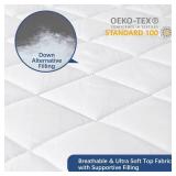 Twin XL Mattress Topper Pad Protector Quilted Waterproof, Absorbent Twin Extra Long Mattress Topper Cover for College Dorm Room Essentials for Girls, Deep Pocket Stretches up to 16 Inch - Retail: $15