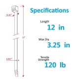 Zip Ties 12 inch Heavy Duty Zip Ties with 120 Pounds Tensile Strength, Black Cable Ties, 100 Pieces