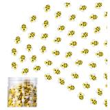 45 Pieces Tiny Bees Craft Decoration Party Decor Flatback Honey Resin Bee Shaped Embellishment with Storage Box for DIY Craft Home(0.51 Inch)