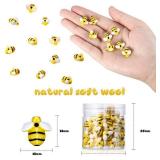 45 Pieces Tiny Bees Craft Decoration Party Decor Flatback Honey Resin Bee Shaped Embellishment with Storage Box for DIY Craft Home(0.51 Inch)