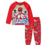 Power Rangers Boys 2 Piece Long Sleeve Shirt and Pants Set for Big Kids