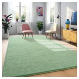 Sage-Green Area Rugs for Bedroom Living Room, 5x7 Feet Indoor Memory Foam Rug, Modern Washable Rugs for Kids Boys Girls Room, Dorm Bedside Shag Carpets for Home Decor - Retail: $50