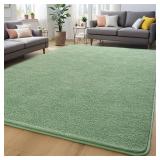 Sage-Green Area Rugs for Bedroom Living Room, 5x7 Feet Indoor Memory Foam Rug, Modern Washable Rugs for Kids Boys Girls Room, Dorm Bedside Shag Carpets for Home Decor - Retail: $50