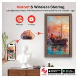 64GB 15.6 Digital Picture Frame WiFi, Large Electronic Photo Frames Wood 1920 x 1080 IPS FHD Touch Screen, Send Photos from Your Phone from Anywhere, Best Gifts for Family and Friends - Retail: $140"