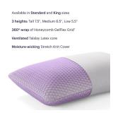 Purple Harmony Pillow - King Medium, Greatest Pillow Ever Invented, 360º Hex Grid & Latex Core - No Pressure Support, Stays Cool, Luxurious Comfort - Retail: $249
