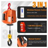 Power Electric Portable Hoist Winch 1500LBS, 3 in 1 Electric Cable Hoist 110V 25 FT with Lifting Strap, Electric Hoist Lift Ceiling Winch for Lifting Towing - Retail: $142