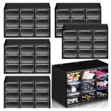 6 Pcs Mini Drawer Organizer Small Organizer with 9 Drawers Plastic Desktop Craft Storage Box for Office Home Room Jewelry Cosmetics Collection(Black) - Retail: $31